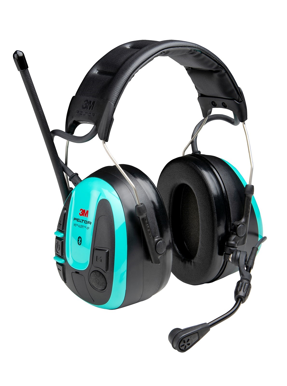 MRX21A2WS7 3M™ PELTOR™ WS™ ALERT™ XP+ Headset, hjässbygel, FM Radio RDS, mobilapp, MultiPoint Bluetooth, OTA, Turkos - Bild 1